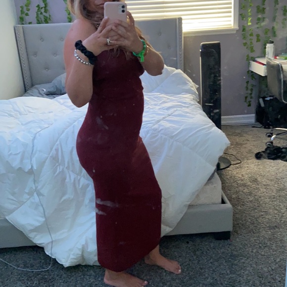 Dolce and Gabbana size 42 strapless sheer form fitting dress w some stretch. - Picture 3 of 6